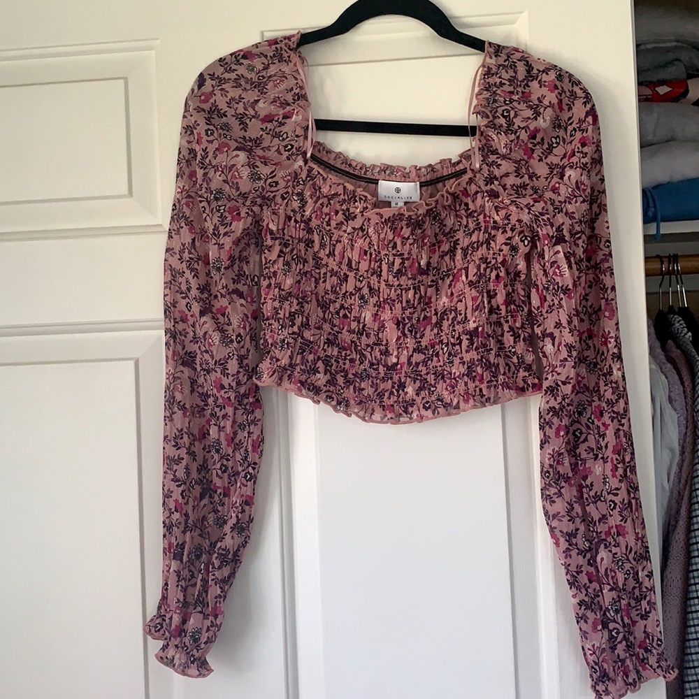 Socialite brand floral crop top.